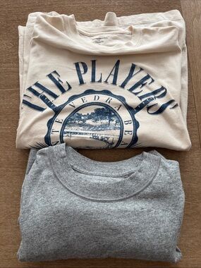 Abercrombie & Fitch Heather Gray Crewneck Sweatshirt: 2 Shirts Bundle